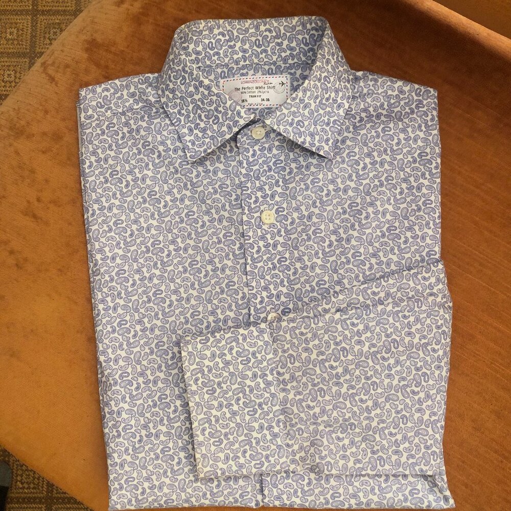 Blue Paisley Men's Shirt by Lorenzo Uomo